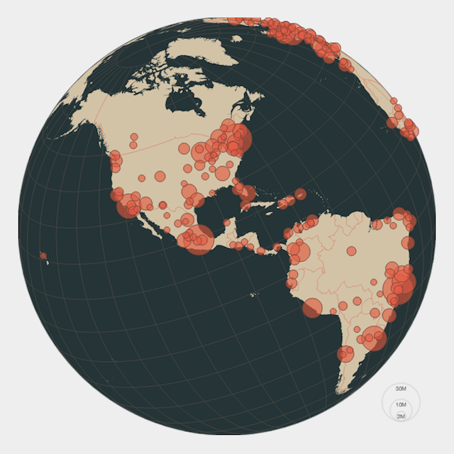 Global population map rendered in d3.js